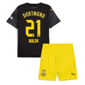 Dětské fotbalový komplet Borussia Dortmund Donyell Malen #21 Venkovní košile 2024-25 Krátkým Rukávem